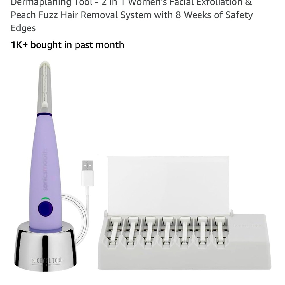 Sonicsmooth  Tech Dermaplaning Tool -lExfoliation & Peach Fuzz remover